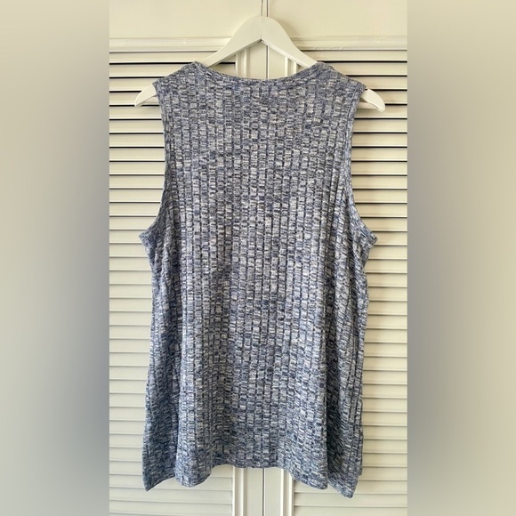 Liverpool Los Angeles Women’s Scoop Neck Knit Grey/Blue Heathered Tank SZ L - Picture 3 of 6